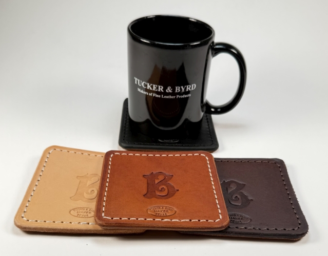 Personalized Leather Coasters (set of 4) - Image 2