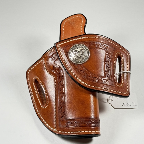 1911 5" Railed w/ Navy concho and Hand Tooling, R/H